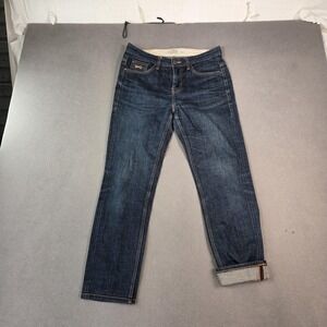 PLAC Jeans Mens Blue Selvedge Slim Straight Fit Stretch Raw Dark Wash Fits 28x26